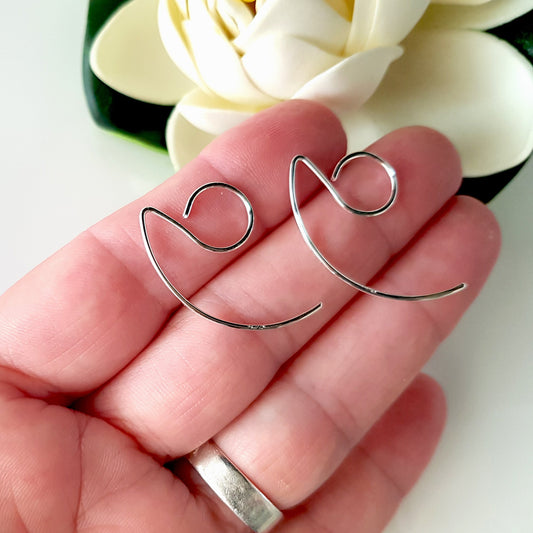 Earring Hooks Premium Quality Sterling Silver Large Loop For Resin Earrings | SS-025EH | Earring Supply - Kalitheo