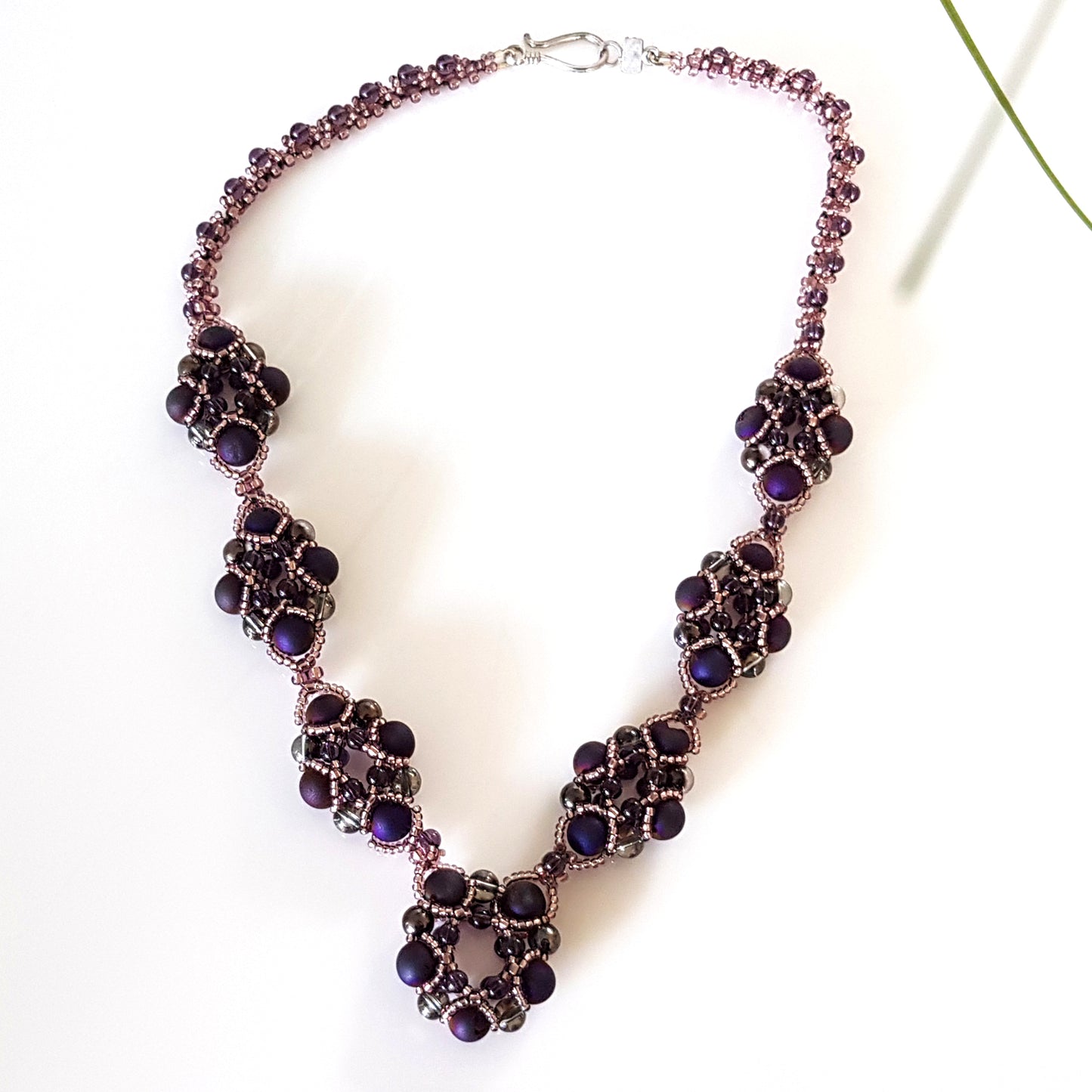Evening Wonder - Purple Agate Gemstone Beaded Necklace | KJ-330N Handmade Necklace - Kalitheo Jewellery
