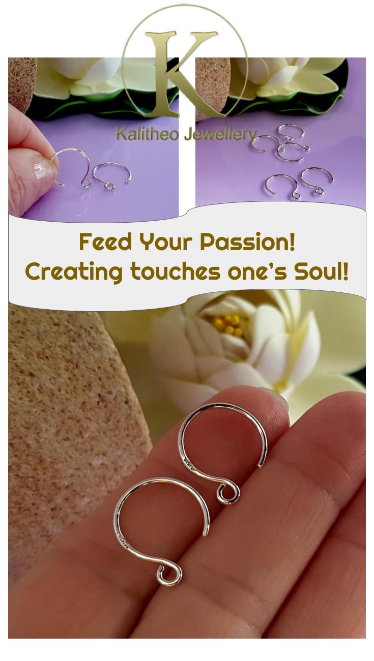 Circle Ear Wires/Hooks (BULK 10 pcs) Silver .999 Handmade | FS-016EH-5 | Jewellery Making Supply - Kalitheo Jewellery