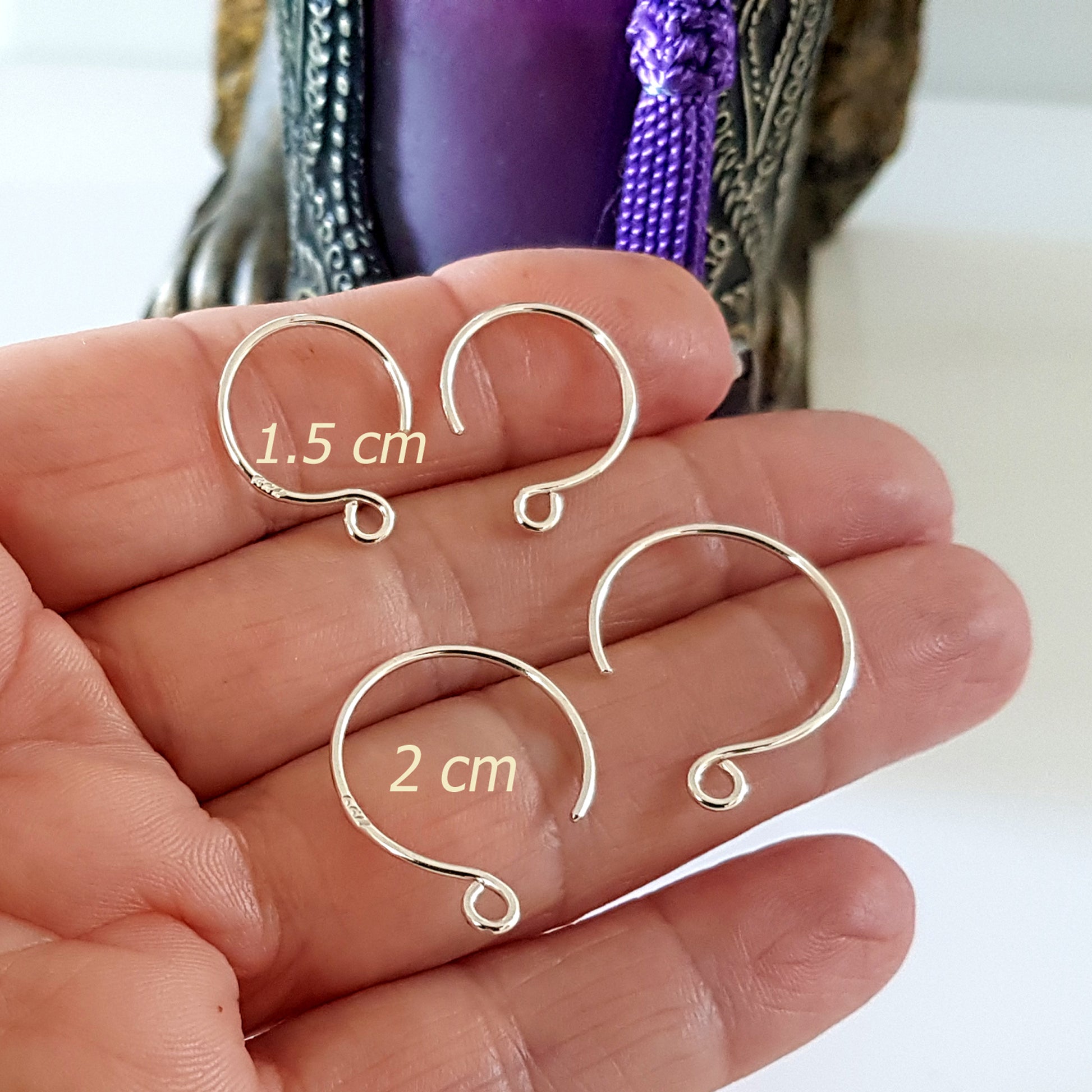 Circle Ear Wires/Hooks (BULK 10 pcs) Silver .999 Handmade | FS-016EH-5 | Jewellery Making Supply - Kalitheo Jewellery