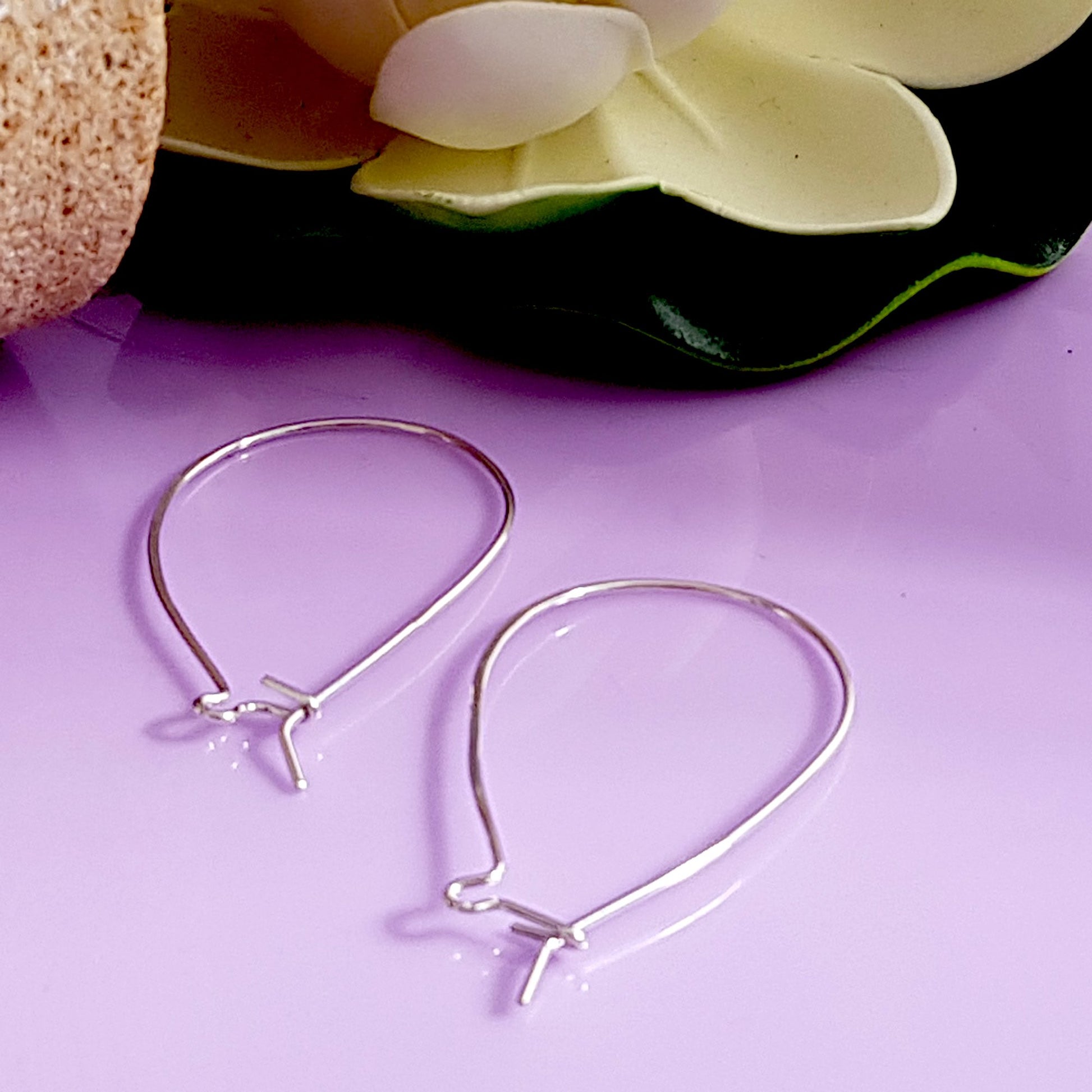 Quality Large Kidney Silver 925 Handmade Ear Hooks | SS-020EH | Jewellery Supply - Kalitheo Jewellery