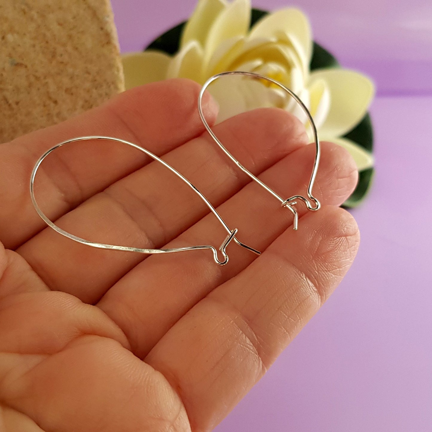 Quality Large Kidney Silver 925 Handmade Ear Hooks | SS-020EH | Jewellery Supply - Kalitheo Jewellery