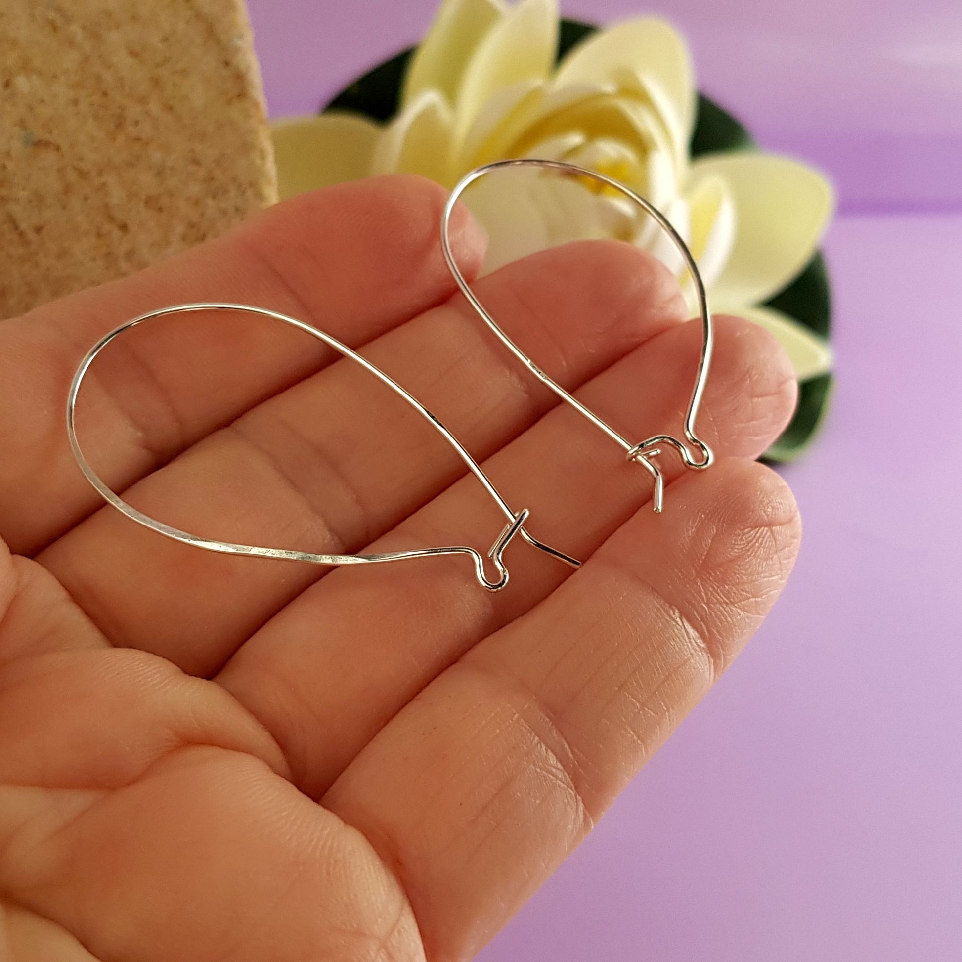Quality Large Kidney Silver 925 Handmade Ear Hooks | SS-020EH | Jewellery Supply - Kalitheo Jewellery