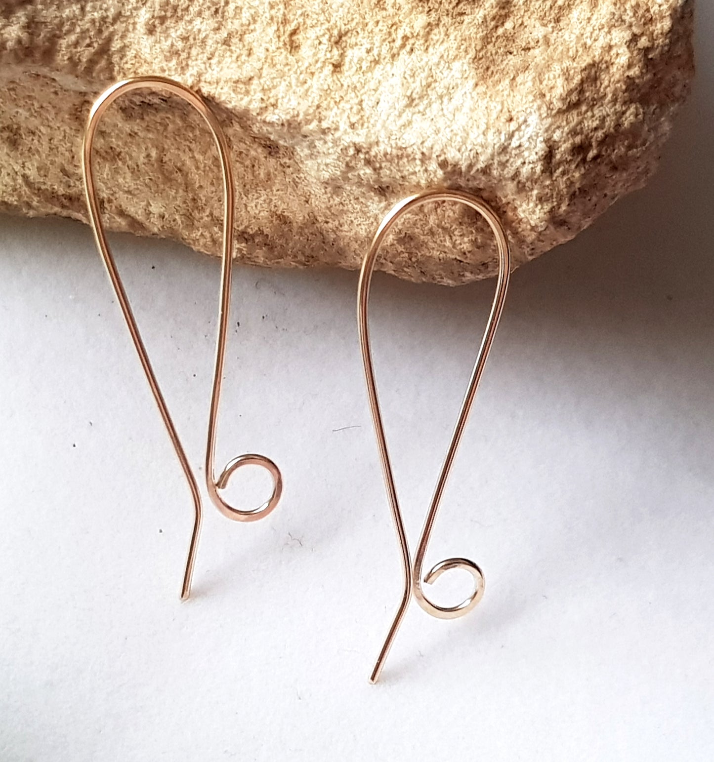 Earring Hooks:- Statement Long Shepherds Hook Handmade Earring Wires Gold-Filled 14k | GF-032EH | Jewellery Making Supply