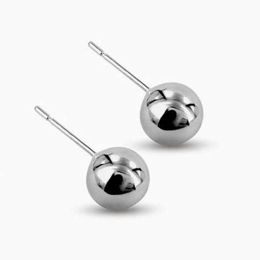 Sterling Silver Ball Stud Earrings 6,7 & 8mm Ball Studs| Unisex Jewellery - Kalitheo