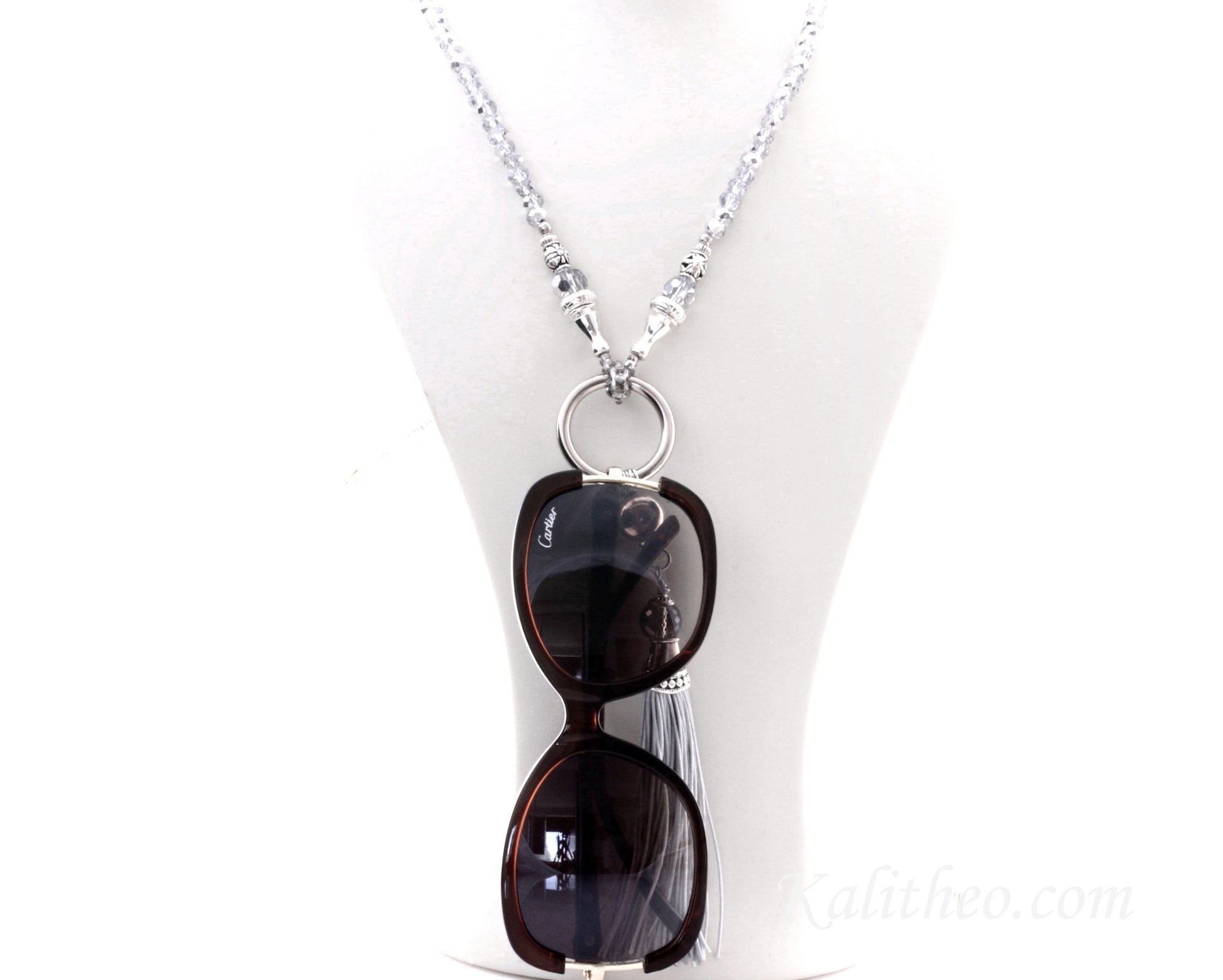 KTC-202 Silver - 'Elan Silver Fashion Statement Necklace - Kalitheo Jewellery