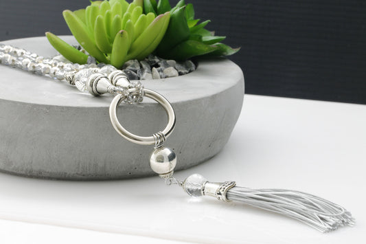 KTC-202 Silver - 'Elan Silver Fashion Statement Necklace - Kalitheo Jewellery