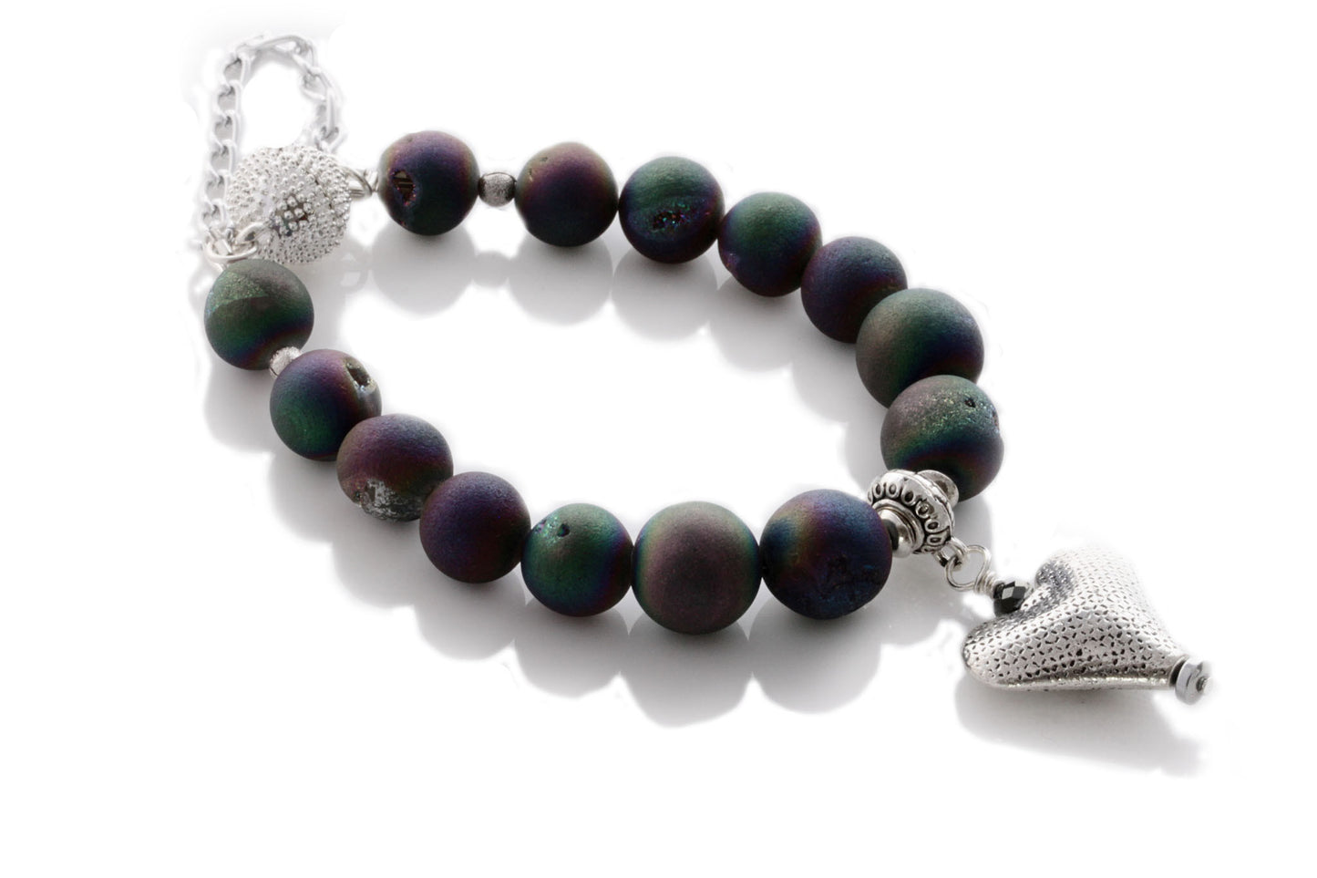 KTC-241 "Peacock Glamour" Gemstone Agate Bracelet - Kalitheo Jewellery