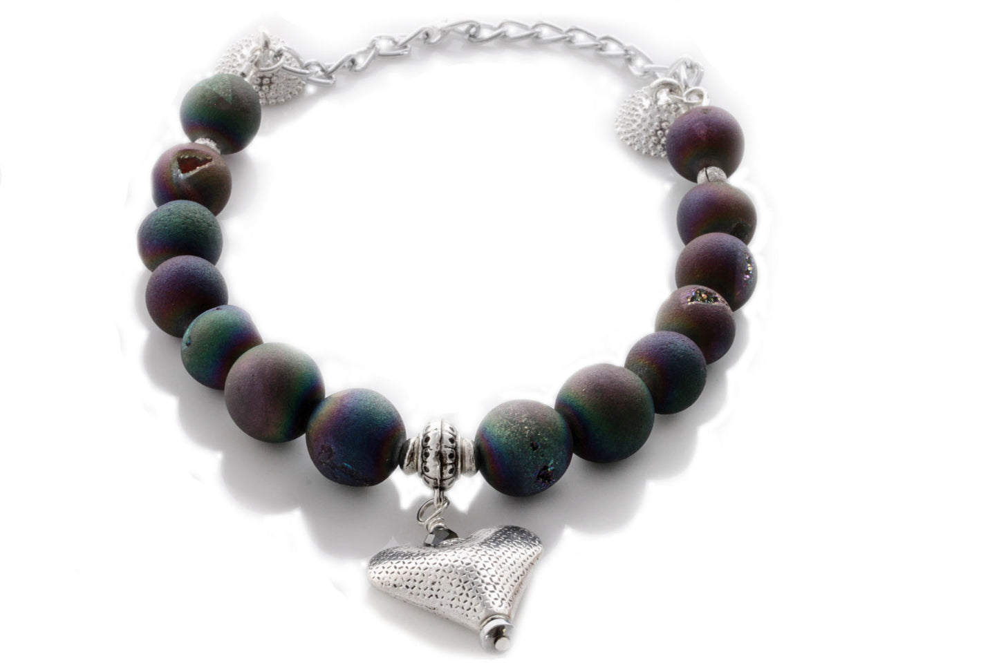 KTC-241 "Peacock Glamour" Gemstone Agate Bracelet - Kalitheo Jewellery