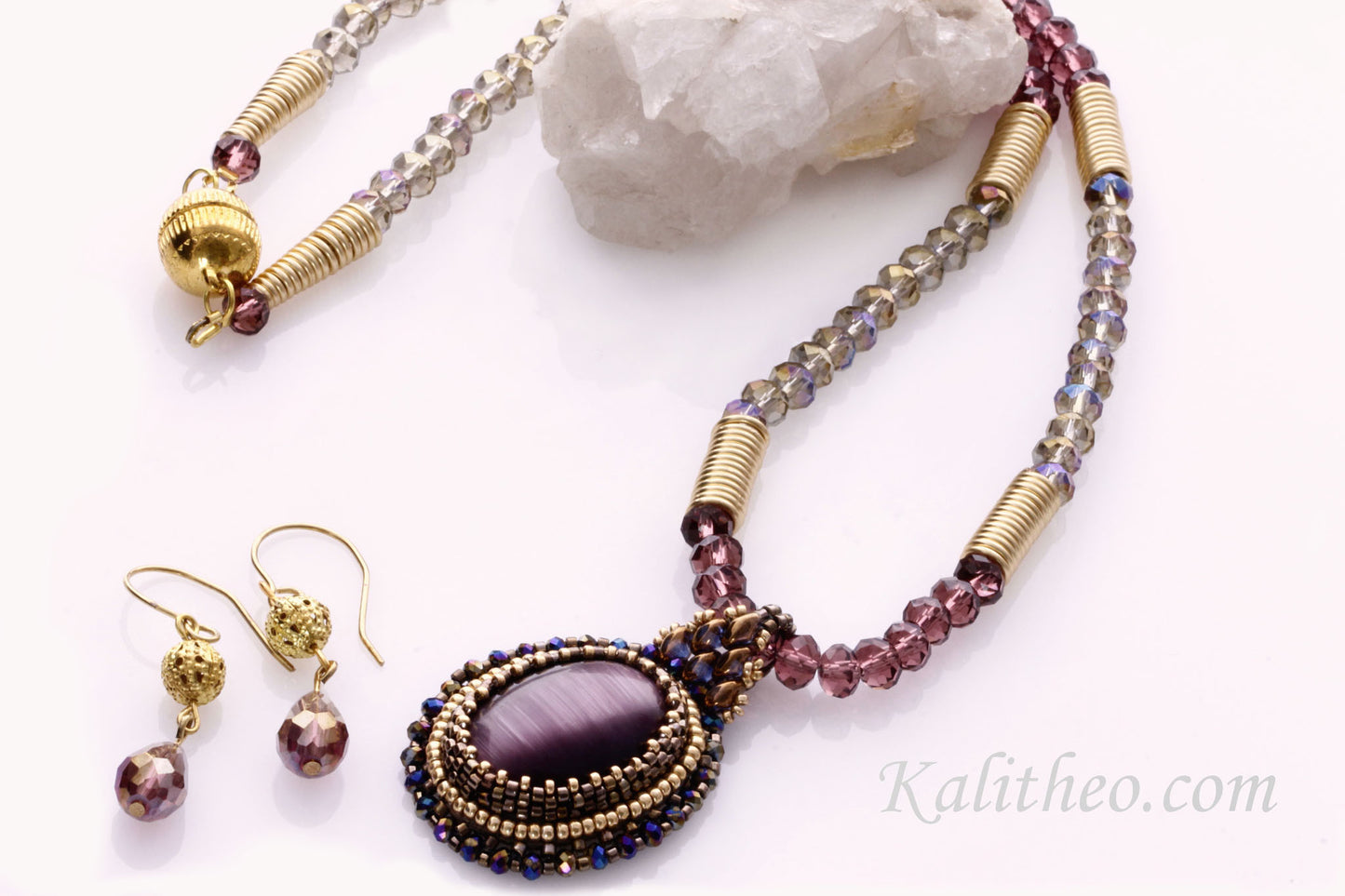 KTC-273 "Agatha" Cats Eye Necklace - Kalitheo Jewellery
