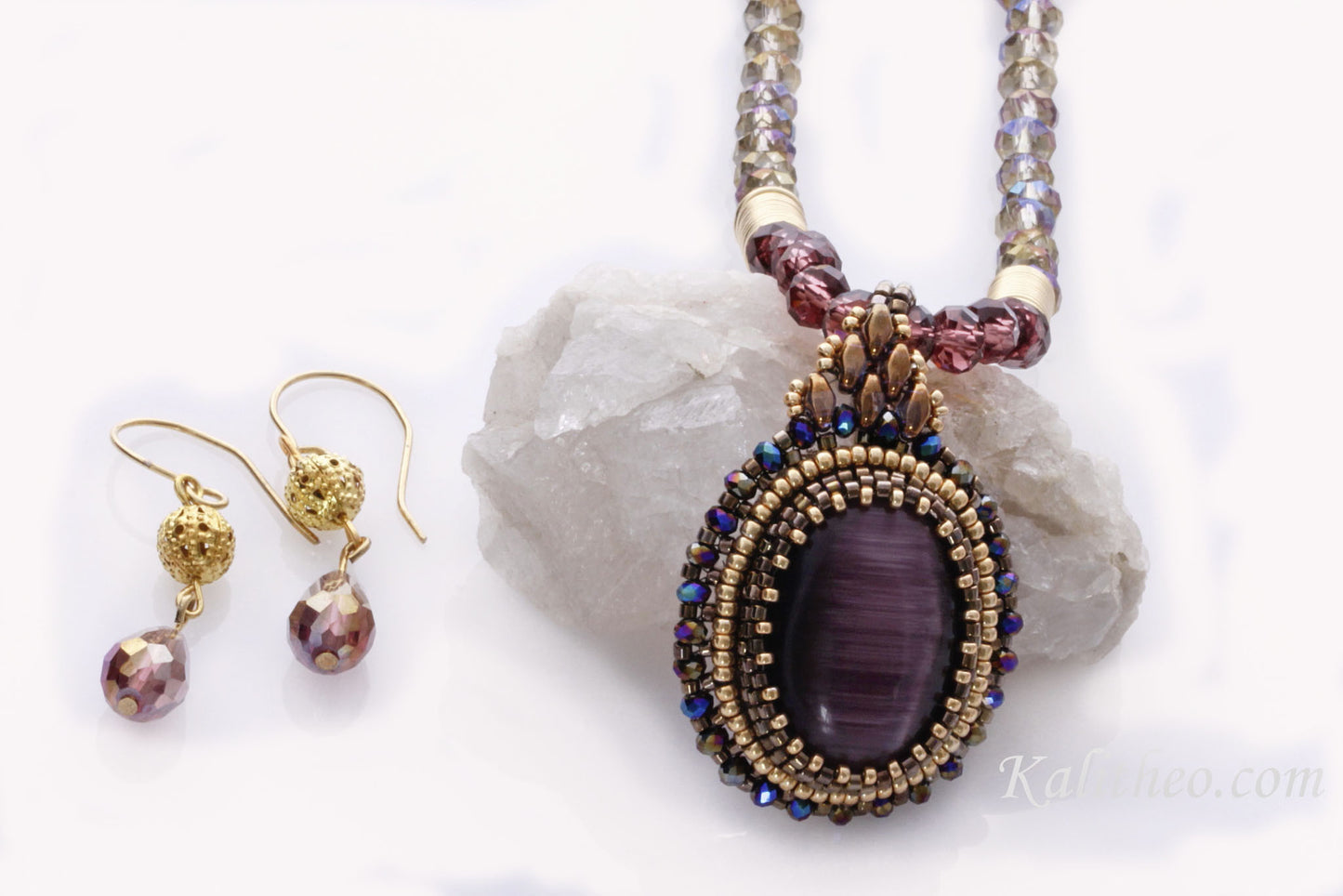 KTC-273 "Agatha" Cats Eye Necklace - Kalitheo Jewellery