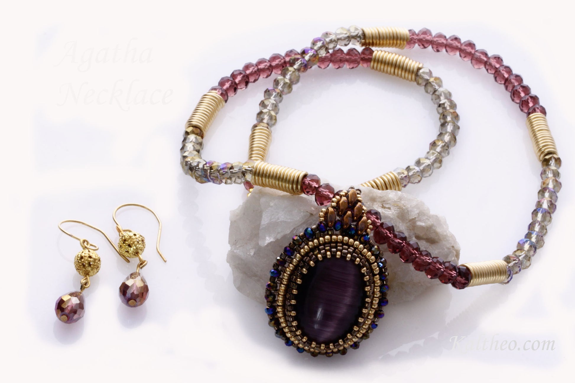 KTC-273 "Agatha" Cats Eye Necklace - Kalitheo Jewellery