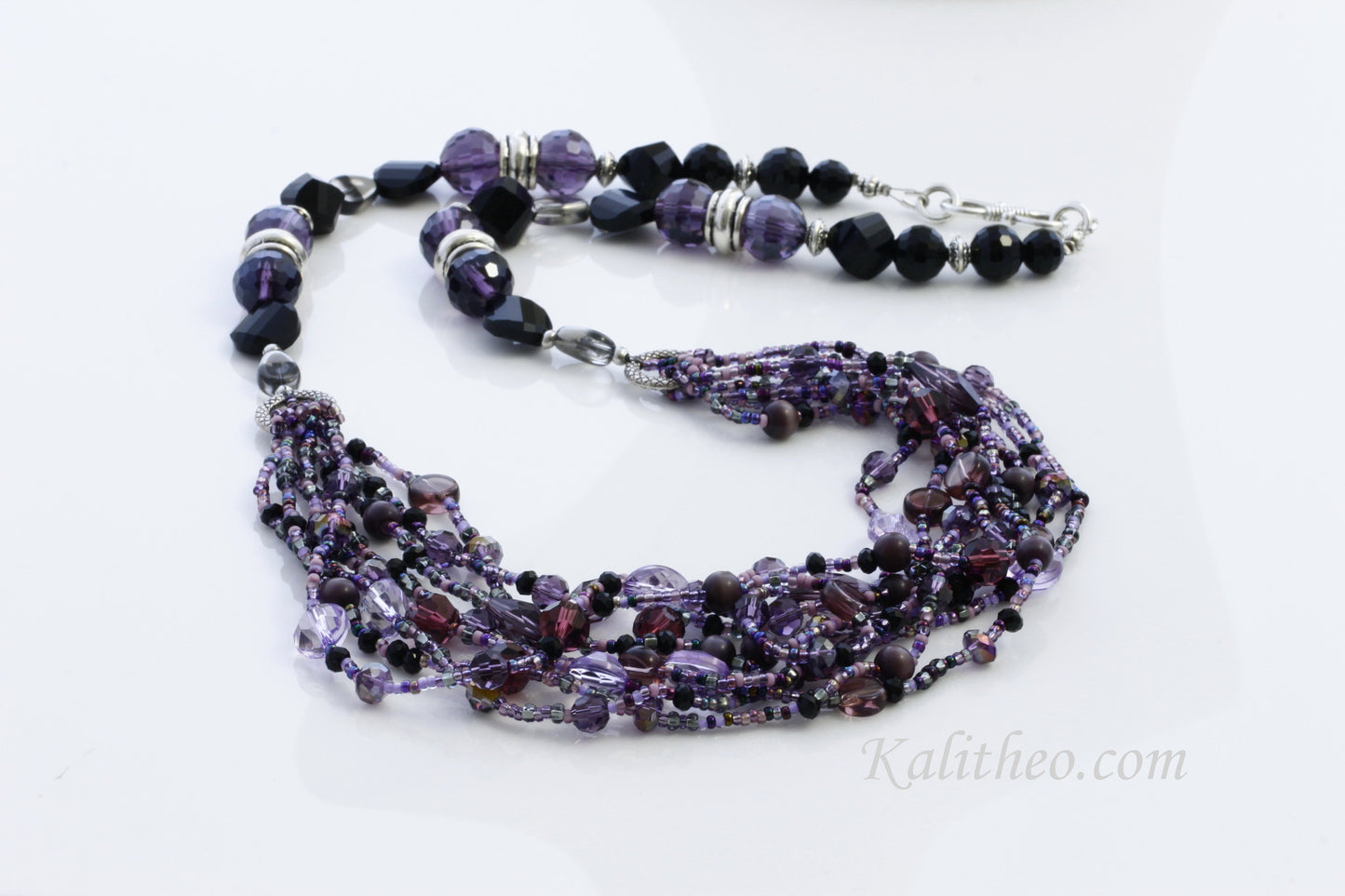 KTC-285 "Ariel Purple" Boho Multi-strand Necklace - Kalitheo Jewellery