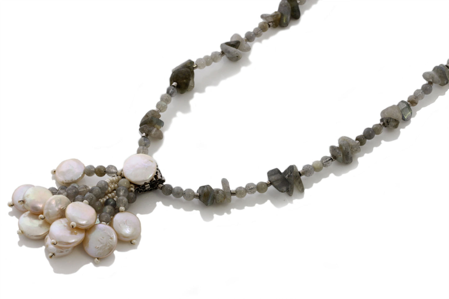 Ocean Princess - Freshwater Pearls & Labradorite | KJ-327N Handmade Necklace - Kalitheo Jewellery