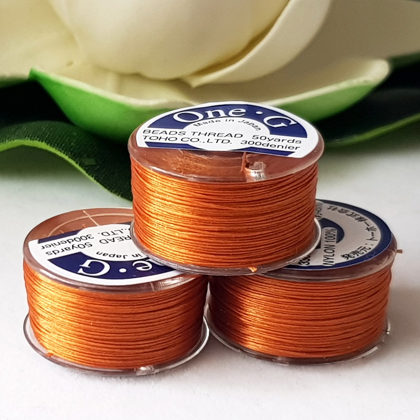 One-G Orange Beading Thread (50 Yards) Toho | PT-50-15 | Jewellery Making Supply