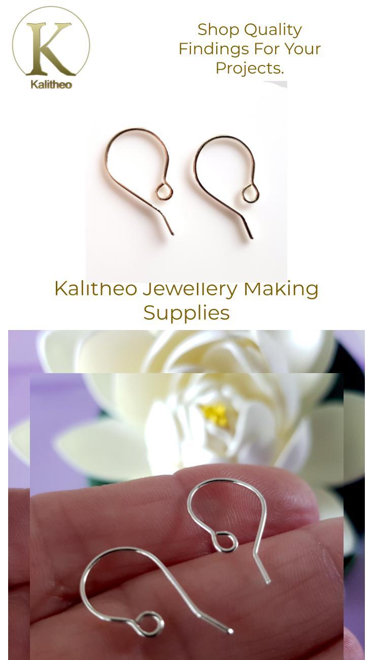 Quality Solid Silver 925 Handmade Earring Hooks | SS-023EH | Jewellery Supply - Kalitheo Jewellery