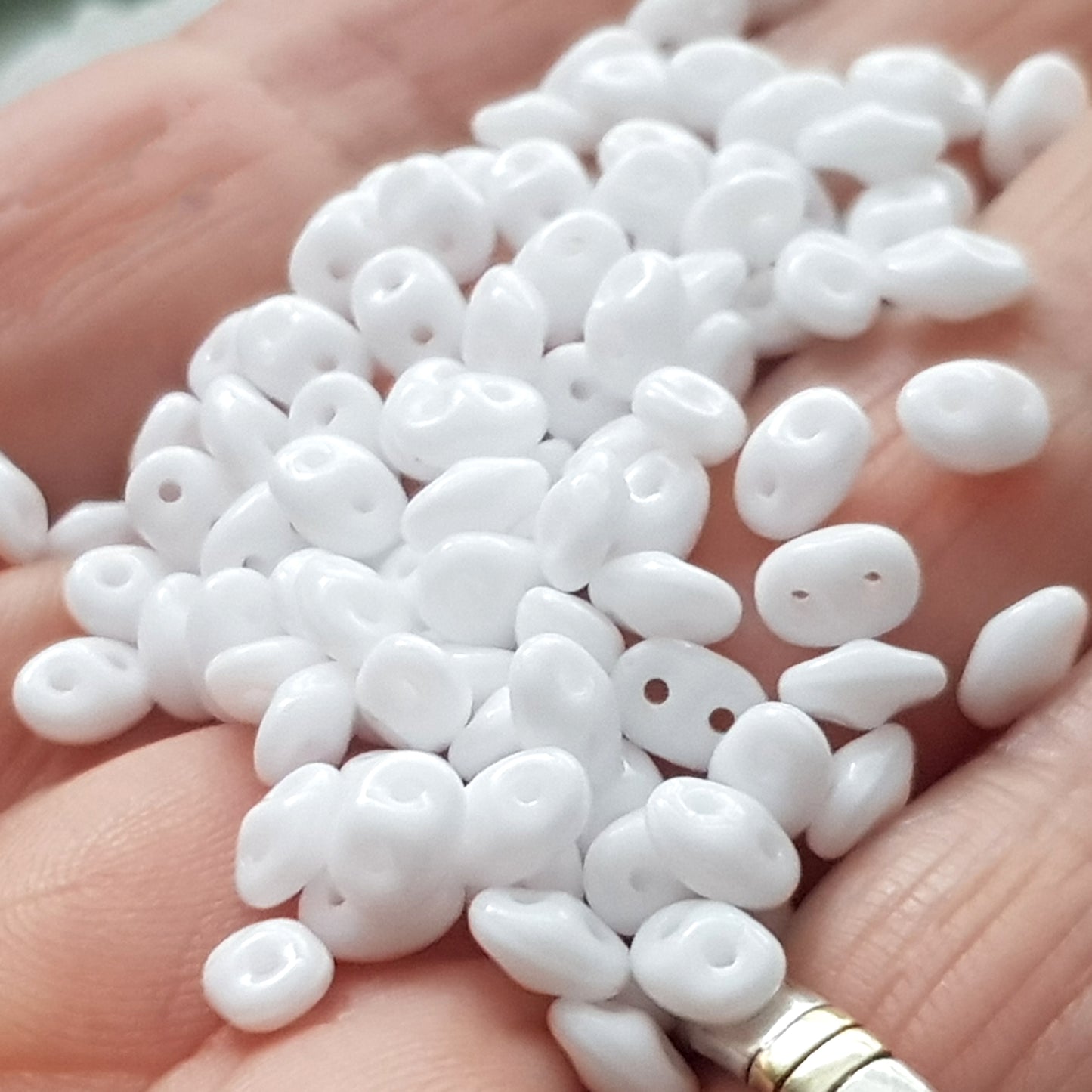 SuperDuo White Opaque 10g by Matubo | SD-0300 | Beading Supply