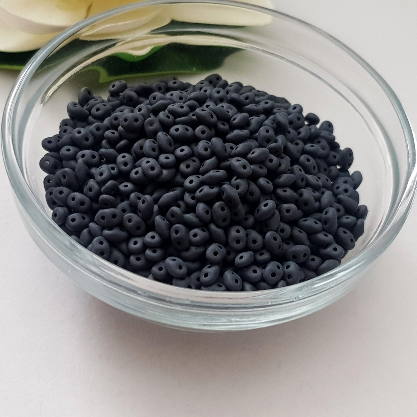 SuperDuo Jet Black Opaque Matte 10g by Matubo | SD-M2398 | Beading Supply