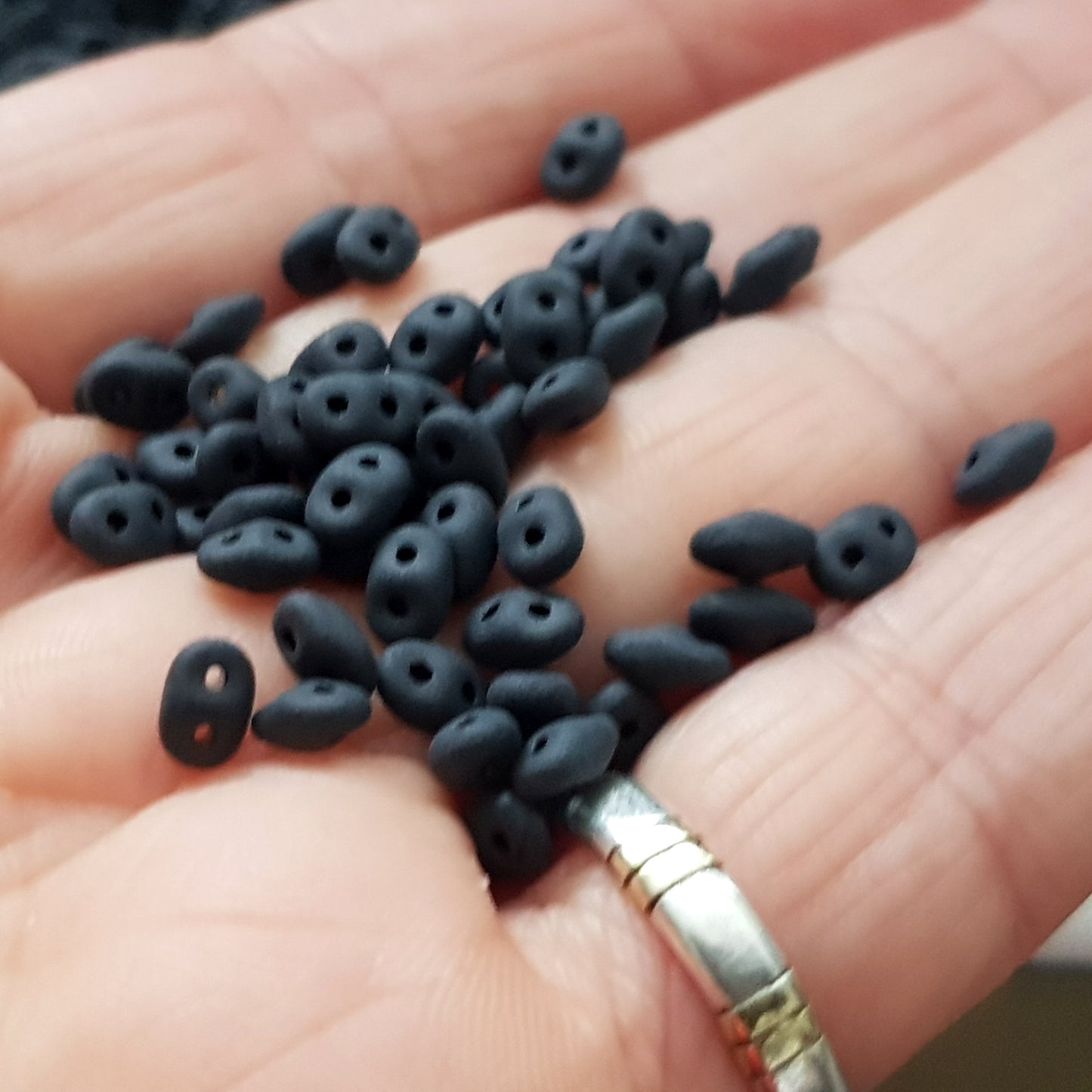 SuperDuo Jet Black Opaque Matte 10g by Matubo | SD-M2398 | Beading Supply