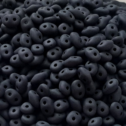 SuperDuo Jet Black Opaque Matte 10g by Matubo | SD-M2398 | Beading Supply