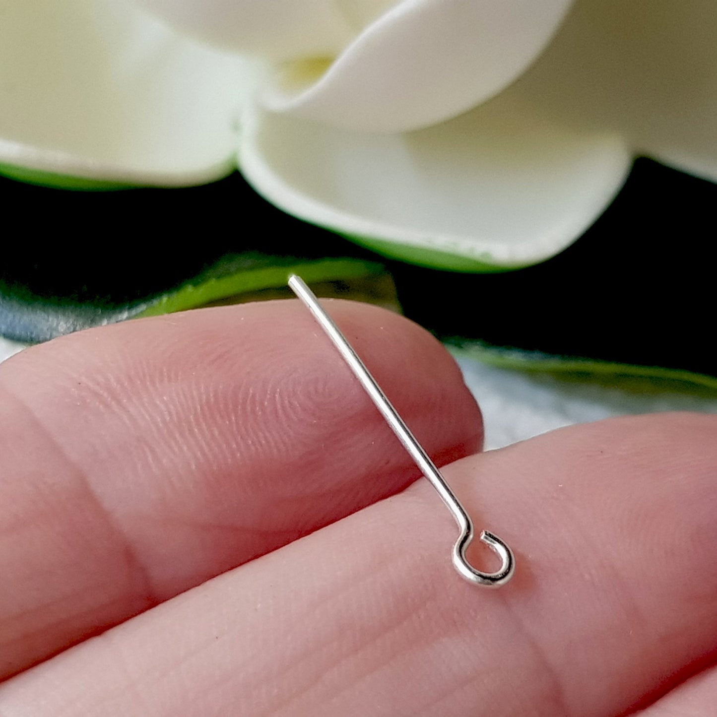 Eye Pins 20mm - 21 gauge (0.7mm) Sterling Silver | SS-GF720/EP | Jewellery Making Supply - Kalitheo