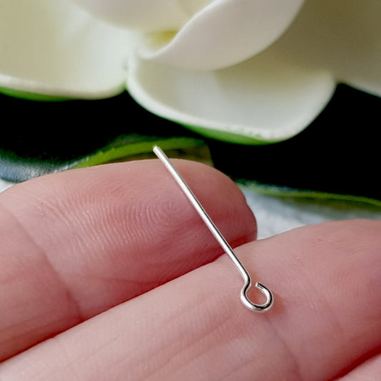Eye Pins 20mm - 21 gauge (0.7mm) Sterling Silver | SS-GF720/EP | Jewellery Making Supply - Kalitheo