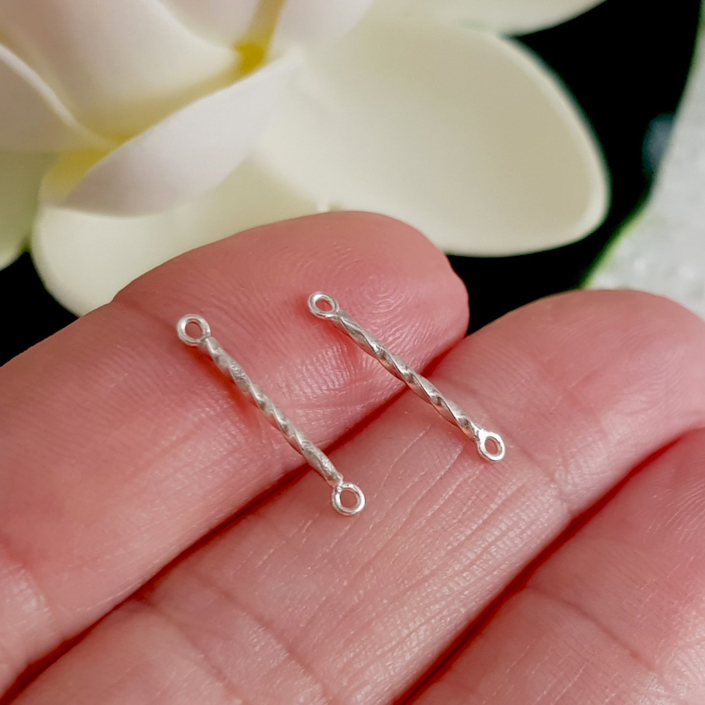 Spacer Link 18mm Twisted - 2 pcs Sterling Silver | SS-004SL18T | Jewellery Supply - Kalitheo