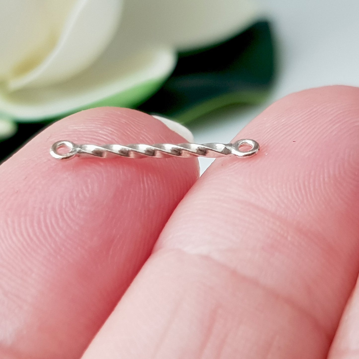 Spacer Link 18mm Twisted - 2 pcs Sterling Silver | SS-004SL18T | Jewellery Supply - Kalitheo