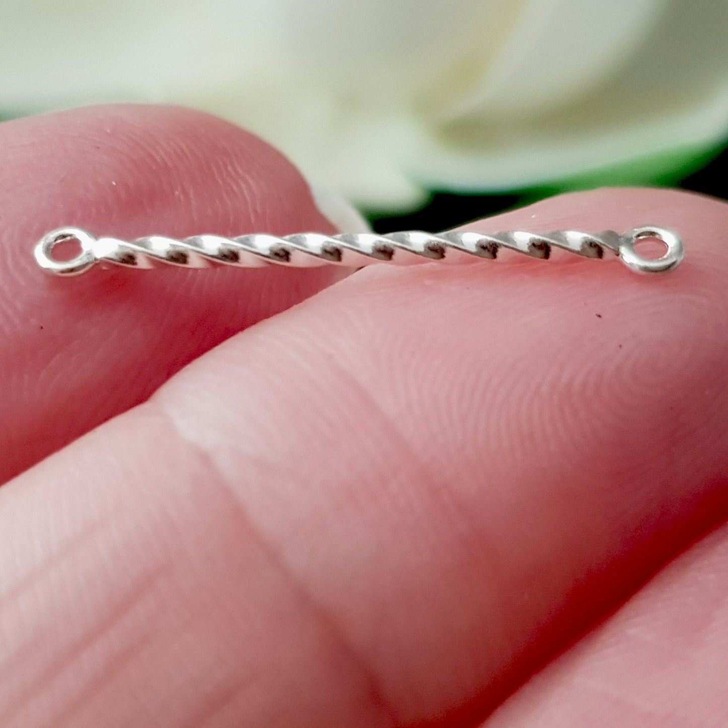 Spacer Link 22mm Twisted - 2 pcs Sterling Silver | SS-004SL22T | Jewellery Supply - Kalitheo