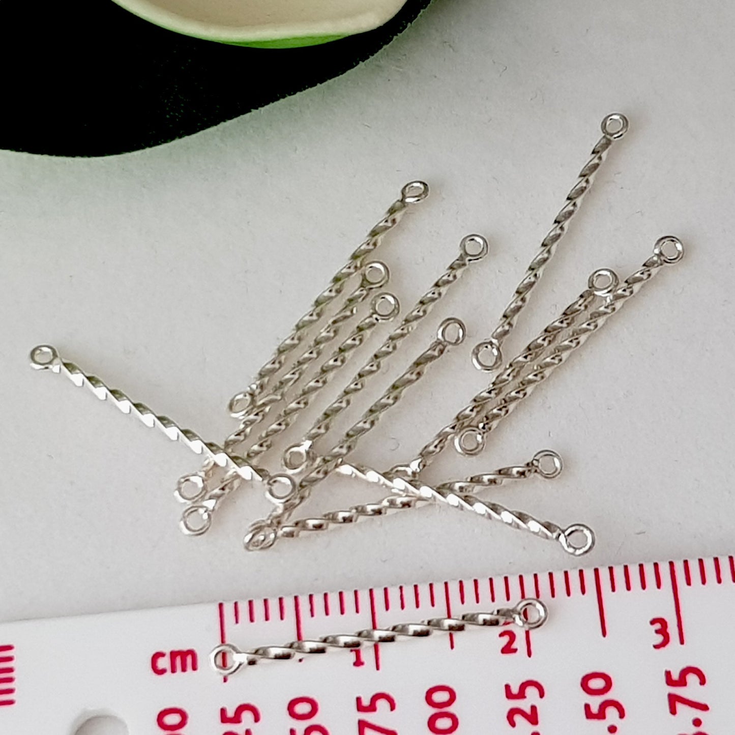 Spacer Link 22mm Twisted - 2 pcs Sterling Silver | SS-004SL22T | Jewellery Supply - Kalitheo