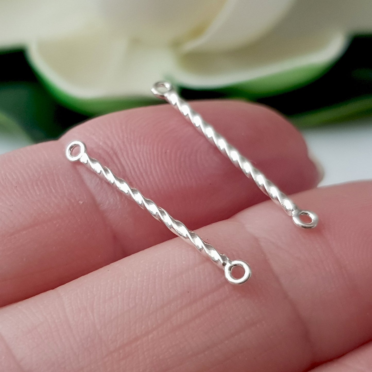 Spacer Link 22mm Twisted - 2 pcs Sterling Silver | SS-004SL22T | Jewellery Supply - Kalitheo