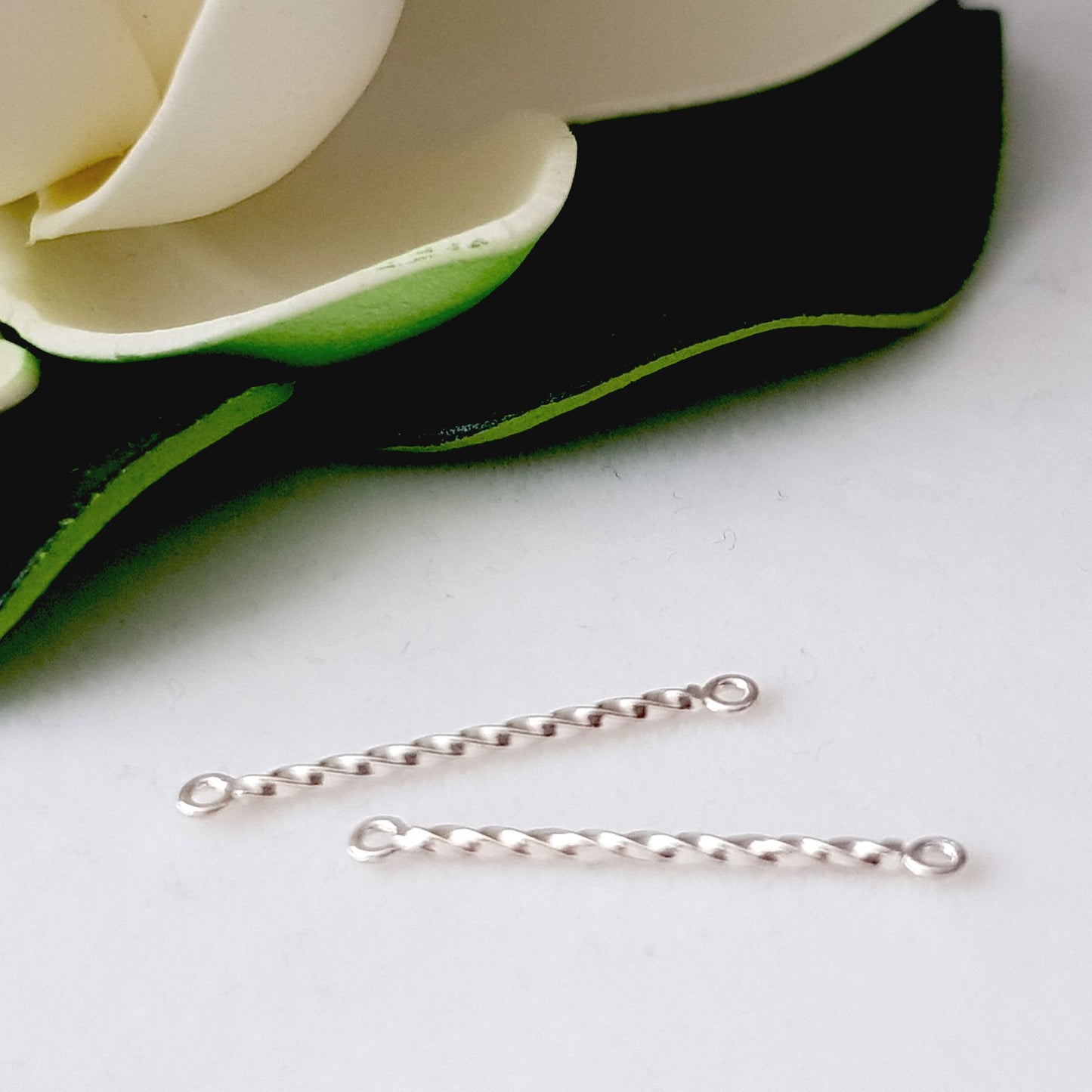 Spacer Link 22mm Twisted - 2 pcs Sterling Silver | SS-004SL22T | Jewellery Supply - Kalitheo