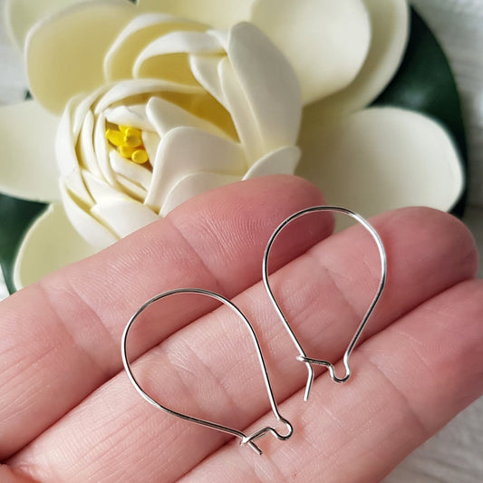 Quality Kidney Sterling Silver 925 Medium Handmade Earring Hooks | SS-020MEH | Jewellery Supply - Kalitheo