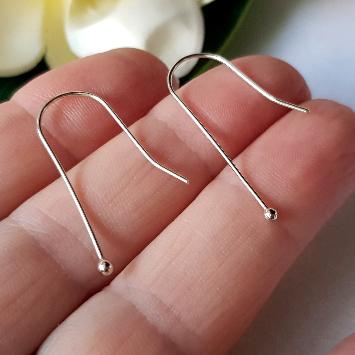 Sterling Silver Balled End Earring Hooks