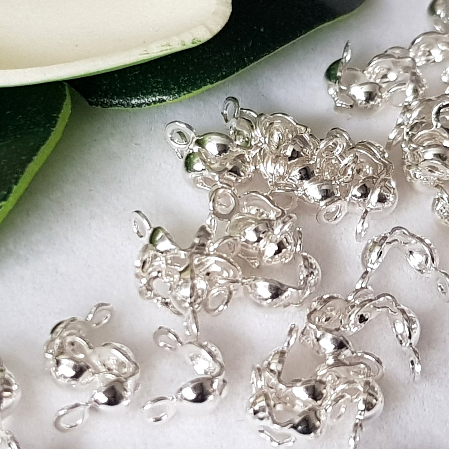 Bead Tip Clam Shell 3.8mm cup 10PC Sterling Silver 925 | SS-003.8BT-10 | Beading Supply