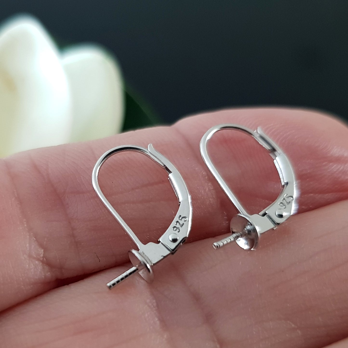 Continental Clip with Pearl Cup Polished Sterling Silver 925 - 4mm Pearl Cup | SS-032CPC4 |