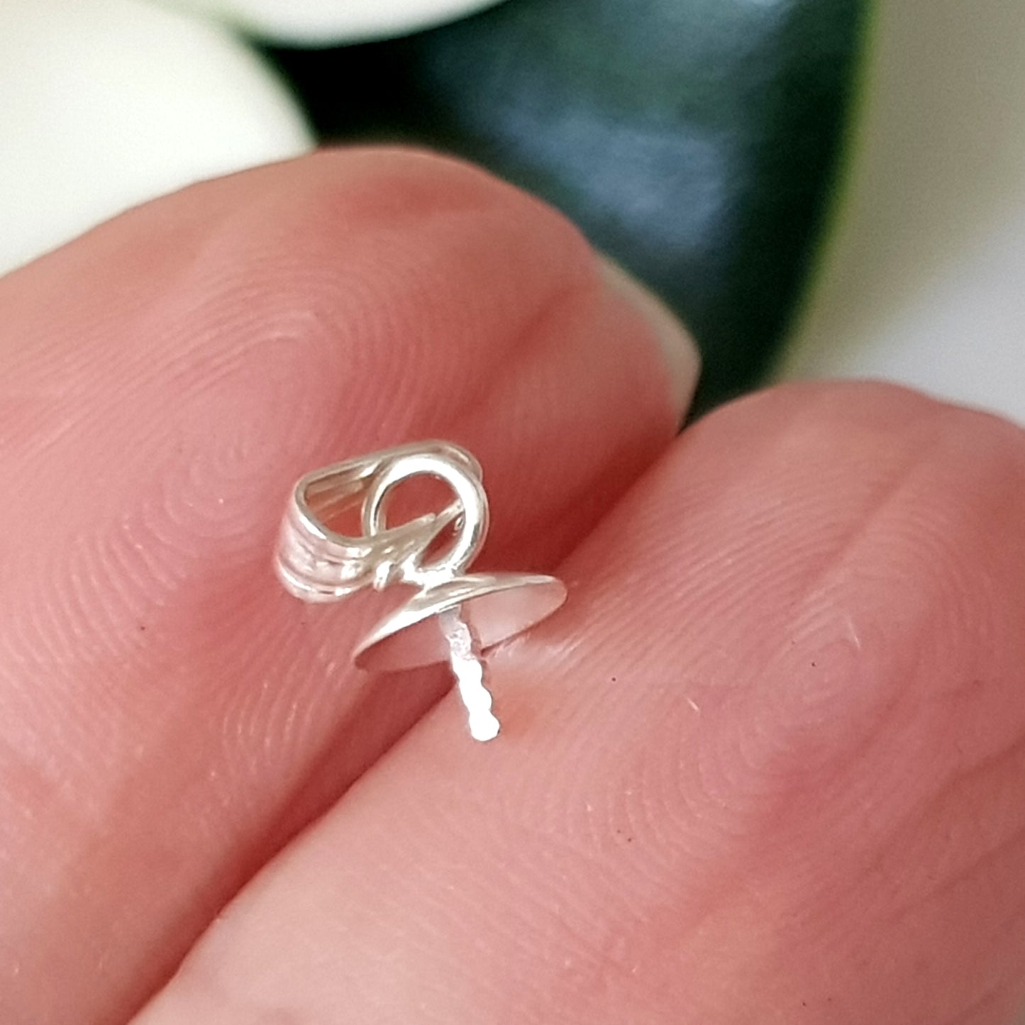 Pendant Drop Cup & Bail Sterling Silver 925 | PD-SS-05CPP | Jewellery Making Supply
