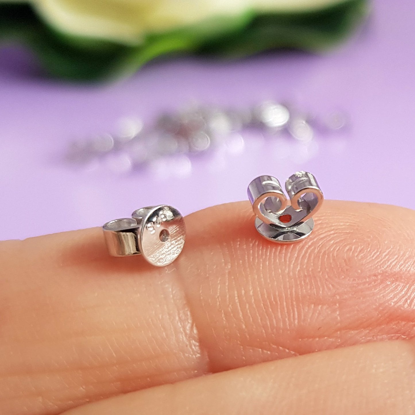 Disc Large 10mm Butterfly Backs 18ct White Gold | WG18-00810L | Jewellery Making Supply - Kalitheo Jewellery