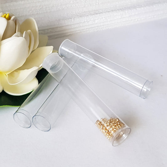 Bead Storage Plastic Tubes 8x1.5cm 4PC Pack | Beading Supply