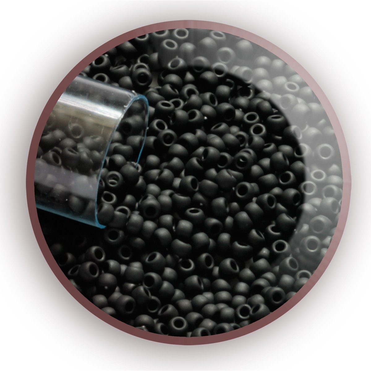 11/0 TR-49F Jet Black Opaque Matte Round Toho - Beading Supply - Kalitheo Jewellery