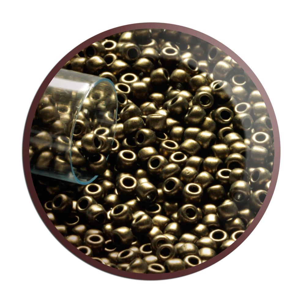 8/0 TR-Y615 Gold Metallic Suede Hybrid Round Toho Seed Beads - Beading Supply - Kalitheo Jewellery