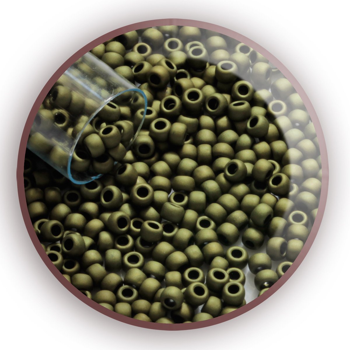 8/0 TR-617 Dark Olive Matte Round Toho Seed Beads - Beading Supply - Kalitheo Jewellery