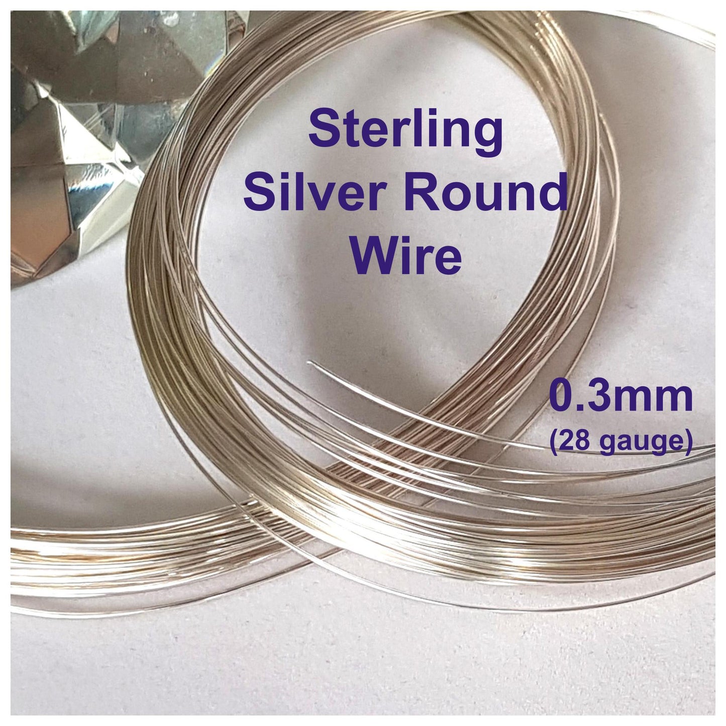 FAB Metals - 0.3mm Round Sterling Silver Wire (28 gauge) | Jewellery Making Supply