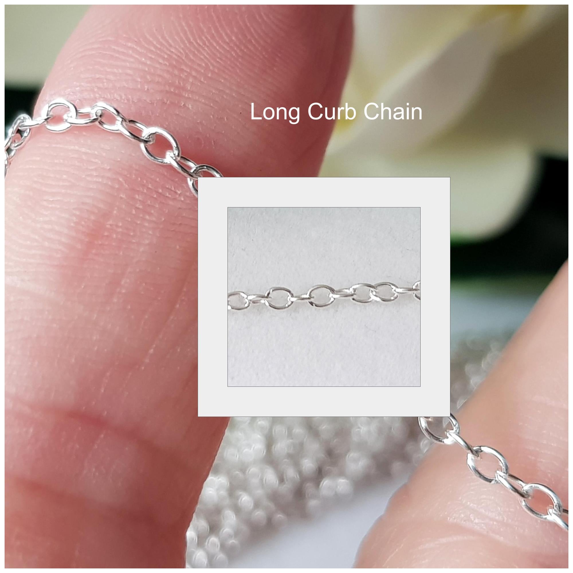 Sterling Silver Curb Chain-unfinished Bulk Chain-double Diamond