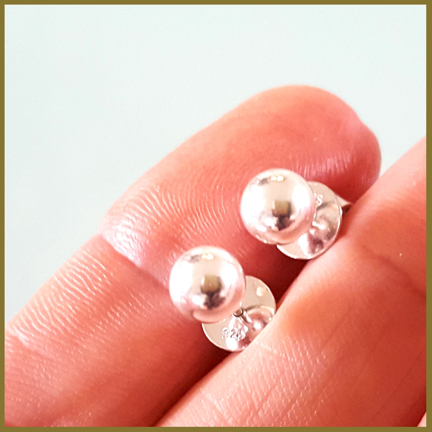 Sterling Silver 925 Ball Stud Earrings | (KJ-372E) - Kalitheo Jewellery
