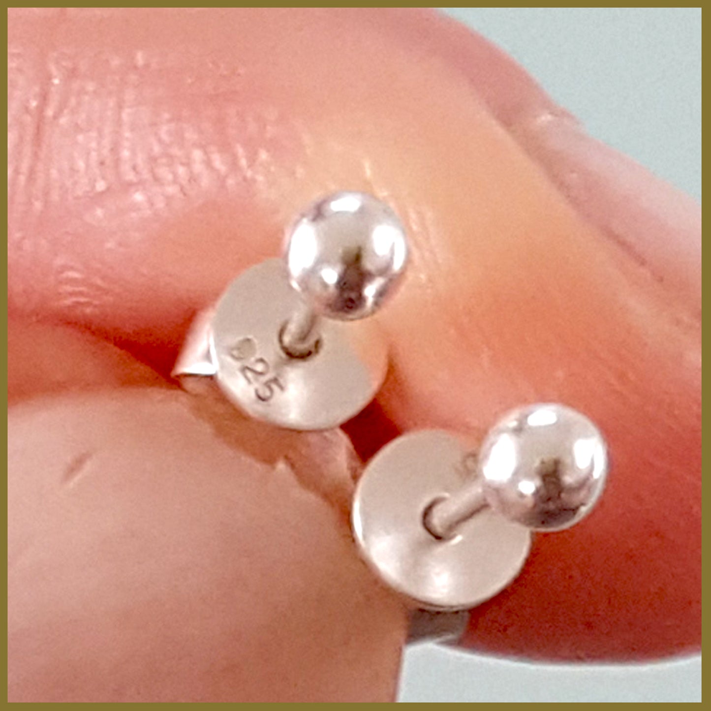 Sterling Silver 925 Ball Stud Earrings | (KJ-372E) - Kalitheo Jewellery