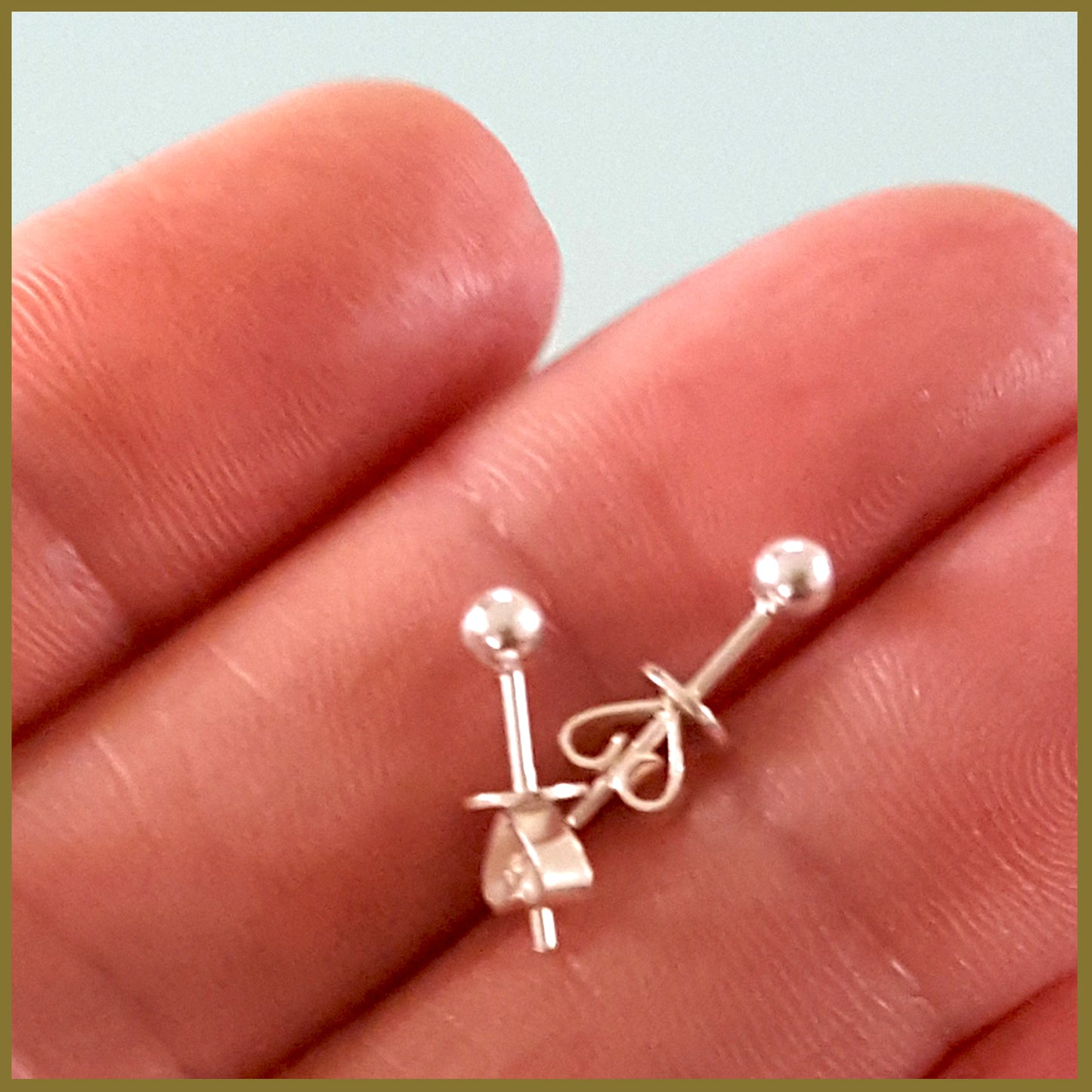 Sterling Silver 925 Ball Stud Earrings | (KJ-372E) - Kalitheo Jewellery