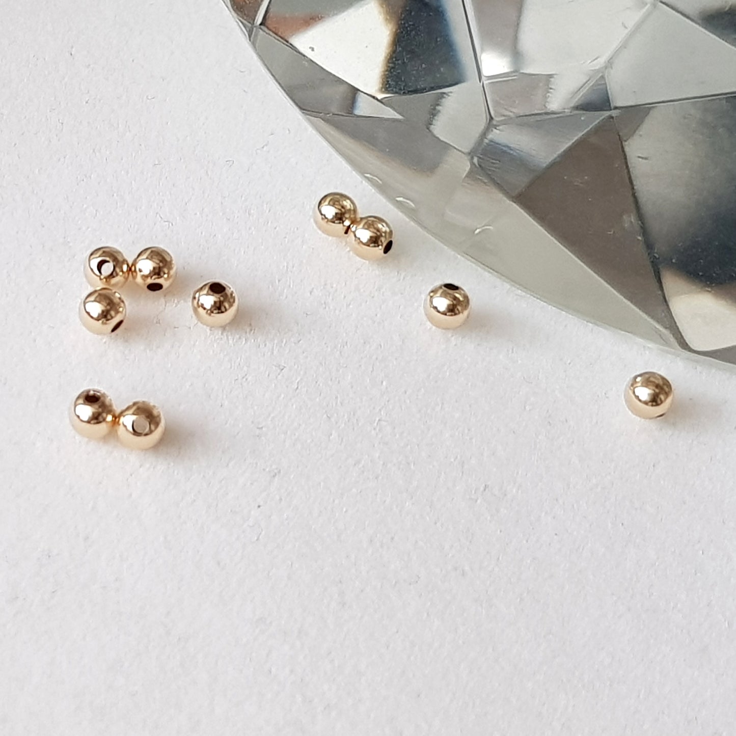 Genuine Solid Yellow Gold Findings - 14ct Plain Round Beads | Precious Metal Findings