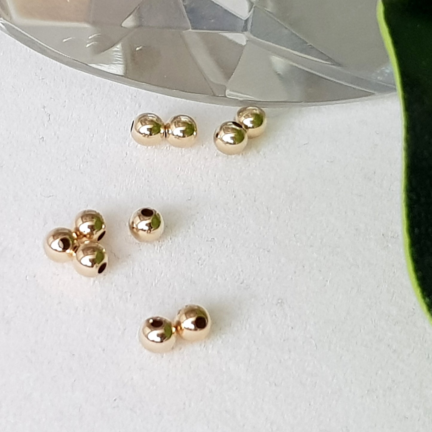 Genuine Solid Yellow Gold Findings - 14ct Plain Round Beads | Precious Metal Findings