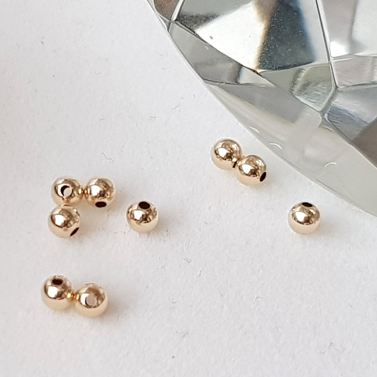 Genuine Solid Yellow Gold Findings - 14ct Plain Round Beads | Precious Metal Findings